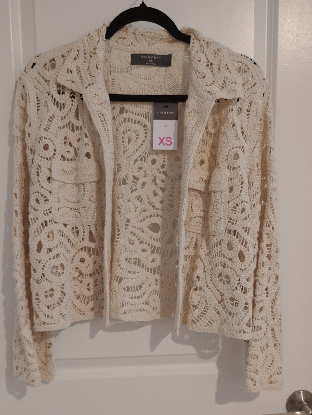Primark Cream Crochet Openwork Cardigan Jacket